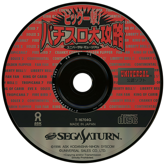 Big Ichigeki! Pachi-Slot Daikouryaku: Universal Museum box art for Sega Saturn